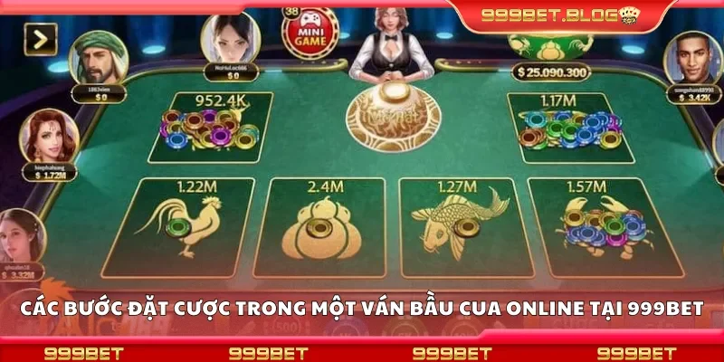 Các bước đặt cược trong một ván bầu cua online